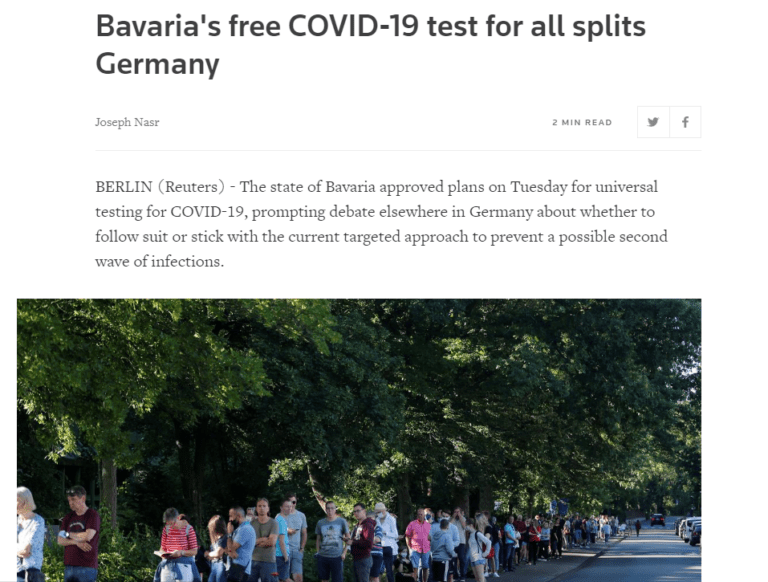 free covid 19 testing in Bavaria