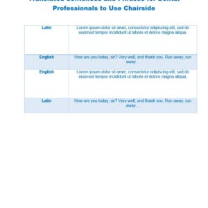 Translated Dental Phrases